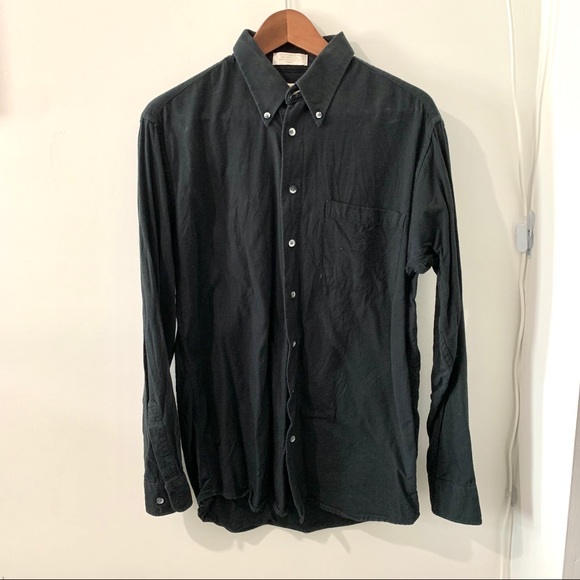 *Made in Canada* Black wool blend dress shirt - Picture 1 of 8